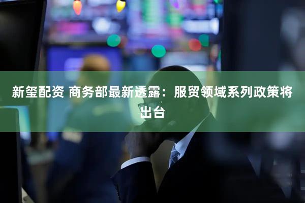 新玺配资 商务部最新透露：服贸领域系列政策将出台