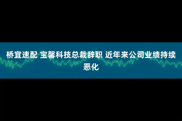 桥宜速配 宝馨科技总裁辞职 近年来公司业绩持续恶化